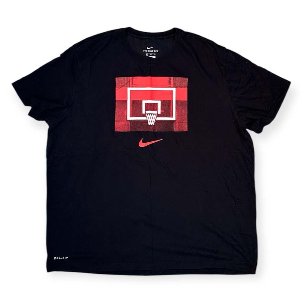 Nike Black and Red Basketball Graphic T-Shirt 2XL Dri Fit